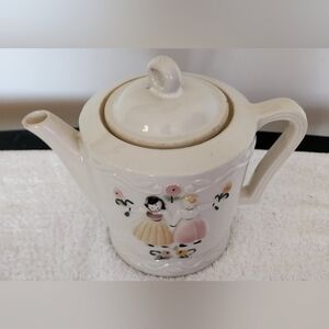Vintage Porcelier Teapot Dutch Boy and Girl PORCELAIN USA BENIFITS CHARITY
